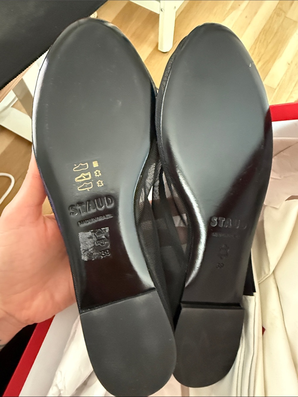 STAUD Alba Black Mesh Flats - Picture 7 of 7